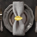 Decozen Set of 4 Gold Napkin Rings in Leaf Design, Festive, Table Decor Setting for Holiday, Wedding, Birthday, Kitchen, Home Decor, Housewarming Gift - Mothers Day Decorations