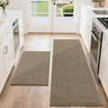 COSY HOMEER Kitchen Rugs Non Slip Washable 24"x36"+24"x60" Absorbent Kitchen Mats for Floor Stain Resistant Kitchen Runner Rug Sets of 2 Kitchen Floor Mats for Sink,Taupe