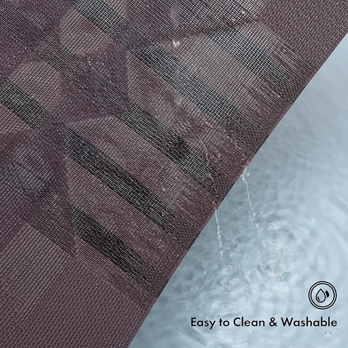 Winknowl Placemats Set of 6, Heat Resistant Stain Resistant Woven Vinyl Insulation Place mats, Durable Washable Elegant Table Mats for Kitchen Dining Table Decor (Geometric Purple)