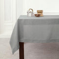 Solino Home Linen Tablecloth 60 x 108 Inch - Classic Hemstitch 100% Pure Linen Soft Grey Table Cloth for Rectangle Tables - Machine Washable Tablecloth for Winter, Spring, Easter