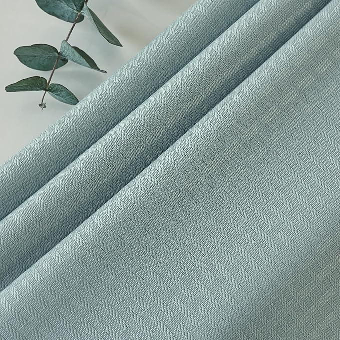 maxmill Round Weaved Texture Design Tablecloth Spill-Proof Wrinkle Free Soft Washable Table Cloth for Circular Table Cover, for Dining Room Banquet Parties Holiday Dinner, 90 Inch Dusty Blue