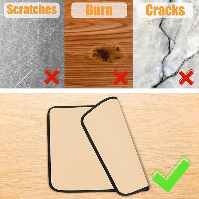 Khaki 24x31 Inchs Heat Resistant Mat for Outdoor Grill Table,Fireproof Under Blackstone Griddle BBQ Mat,Air Fryer Mat,Indoor Fireplace Mat, Protect Your Table and Outdoor Grill Table（0.04in Thickness）