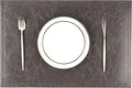 Jovono Waterproof PU Placemats, Faux Leather Dining Table Mat, Set of 8, Easy to Wipe Off Scrub Vinyl Mat, Heat & Stain Resistant for Office Conference Table, Home Décor Grey