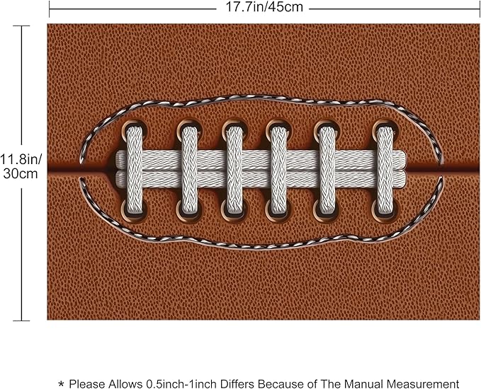 Football Placemats Set of 4 Washable Table Place Mats for Dining Kitchen Party Decor