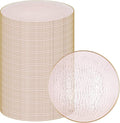PARTY BARGAINS 13-Inch Charger Plates - 96 Pack, Hammered Pink Gold Rim, Heavy-Duty Disposable Chargers for Elegant Dining - Ideal for Weddings and Formal Events