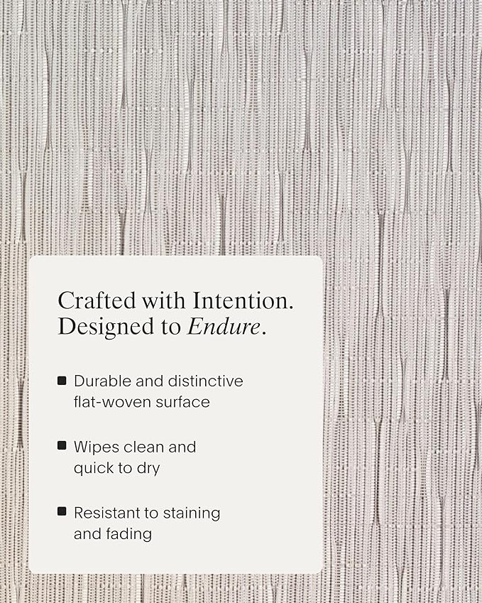 Chilewich Bamboo Placemats Set of 4 - Woven Rectangle Placemats - Reusable, Stain-Resistant, Indoor/Outdoor Tabletop Protection - 19" x 14" - Chalk