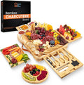 Bamboo Charcuterie Board Set - Large Cheese Platter with Knives & Bowls - Valentine’s Day Gift for Her, Mom or Girlfriend - Great Wedding, Housewarming & Birthday Gift Idea