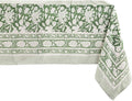 ATOSII Meraki Green 100% Cotton Rectangle Tablecloth, Hand Block Print Washable Table Cover, Dining, Christmas Parties, Outdoors, Weddings, Thanksgiving, Halloween, Fall Decor 60 X 90 Inches, 6 Seater