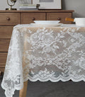 Warm Home Designs 54 x 72 Lace Tablecloth - Ivory Rectangle With English Rose Design for 6-8 Guests - Rustic Dining Table Cover - LTC Ivory 72"