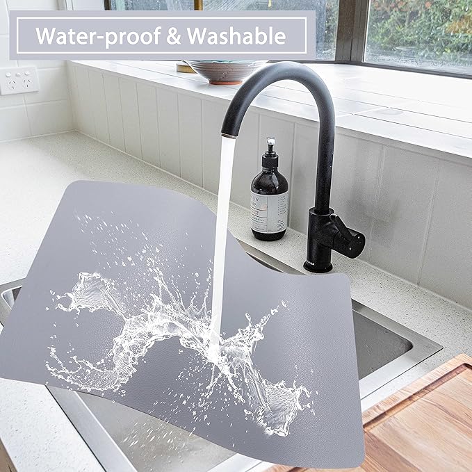 Wipeable Placemats Leather Table Mats Waterproof Heat-Resistant Easy to Clean for Dining Table Set Kitchen Table (6, Pale Blue)