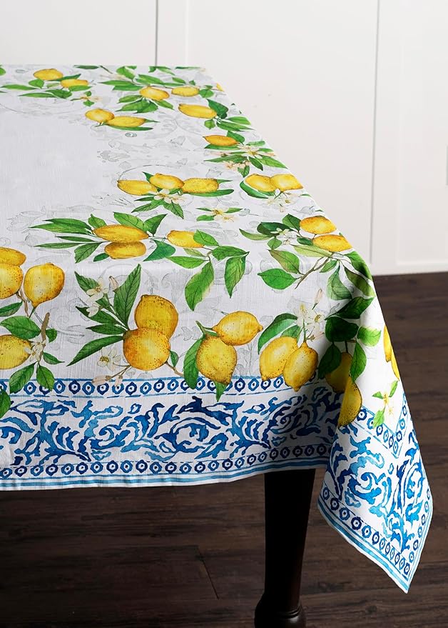 Maison d' Hermine Table Cloth Rectangle Table 100% Cotton 60 x 90 Inches Tablecloth Reusable Decorative for Dining Room Farmhouse Home Valentines Day Decorations Spring Summer - Cedrat