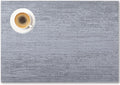 Placemats Set of 6 - Easy Clean Woven Vinyl Placemat for Dining Table, Indoor/Outdoor Place Mats, Washable PVC Table Mats（Gray）