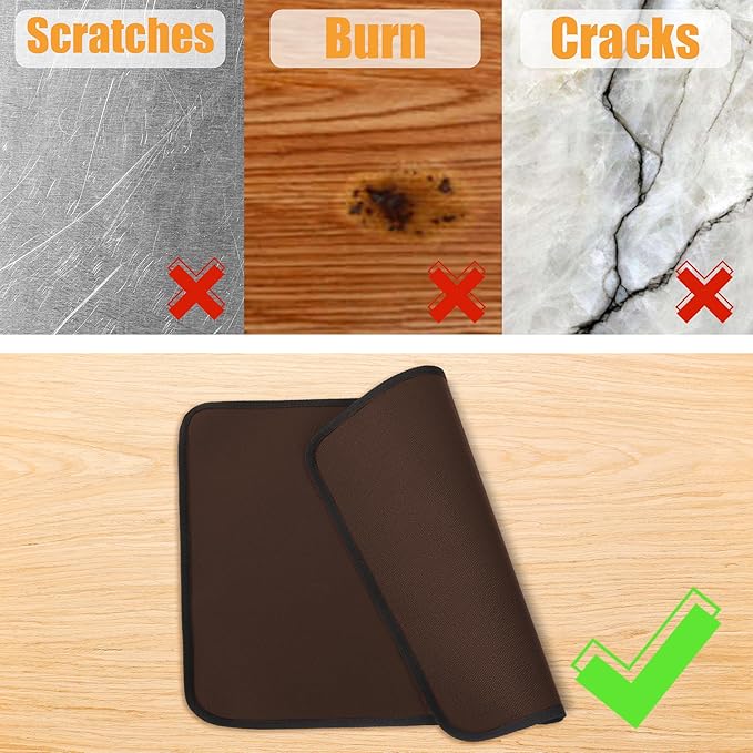 Coffee 15x18 Inch Heat Resistant Mat for Outdoor Grill Table & Blackstone Griddle BBQ, Air Fryer & Indoor Fireplace Protection (0.04 In Thickness)