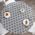 Walrus Round Vinyl Fitted Tablecloth with Flannel Backing Elastic Edge Design Table Cover Waterproof Oil-Proof PVC Table Cloth Stain-Resistant Best for 32"-36" Round
