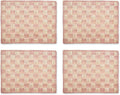 MACKENZIE-CHILDS Set of 4 Sinamay Placemats, Durable Woven Table Mats, Pink