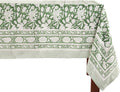 ATOSII Meraki Green 100% Cotton Fall Tablecloth, Handblock Print Rectangle Table Cover for Kitchen Dining Linen I Parties, Thanksgiving, Christmas, Wedding, Table Cloth I 72 X 108 Inches I 8 Seater