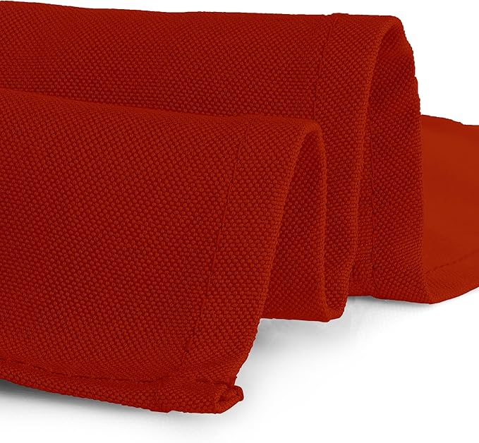 Gee Di Moda Rectangle Tablecloth - 90 x 156 Inch Burnt Orange Table Cloth for 8 Foot Tables with Floor-Length Drop - Heavy Duty Washable Fabric for Holiday Party, Dinner, Weddings & Baby Shower