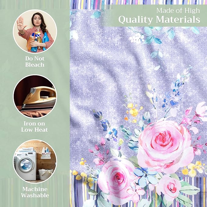 Maison d' Hermine Cloth Napkins Set of 4 100% Cotton Everyday Reusable Square Napkins Cloth Washable Dinner Restaurant Valentines Day Decorations Spring/Summer (Sweet Rose Lavender - Lush, 20" x 20")