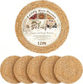 Round Woven Placemats 12 inch Set of 6 - Boho Farmhouse Natural Rattan Table Mats for Dining, Circular Place Mats for Kitchen Table Decor, Farmhouse Weave Placematsfor Dining Table Decor