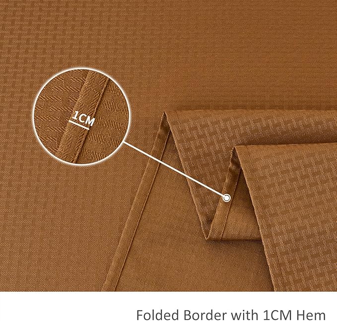 maxmill Tablecloth Weaved Texture Pattern Rectangular Tablecloth Water Resistance Antiwrinkle Spillproof Soft Table Cloth for Fall Harvest Thanksgiving Parties Holiday Dinners, 52x 108 Inch, Amber