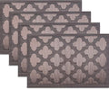 Elegant Placemats Vinyl Woven Heat-Resistant Placemats Set of 4 Washable Easy to Clean Table Mats for Dining Room and Decorate (Brown)