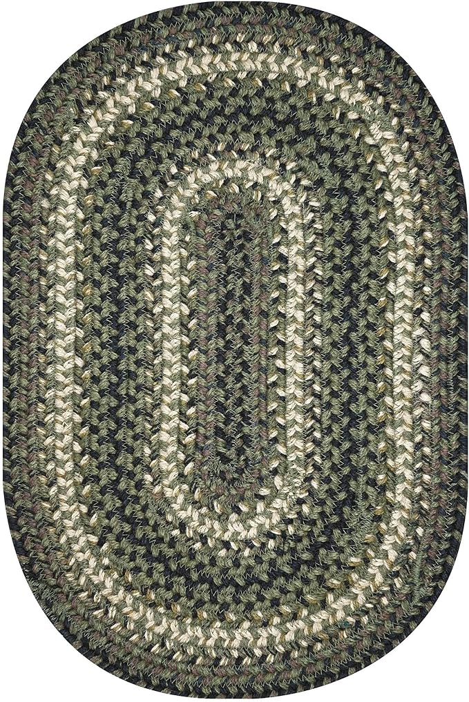 Homespice Pinecone Jute Braided Oval Placemats, Warm Country Rustic Decor, Set of 6, 13x19 Green Table Mats - Vibrant Colors, Durable, Easy to Clean and Protects Furniture