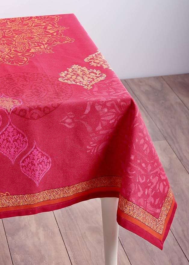Maison d' Hermine Table Cloth Rectangle Table 100% Cotton 70 x 90 Inches Fall Tablecloth Reusable Everyday Use for Thanksgiving Christmas Decorations Dining Farmhouse Party (Versailles)