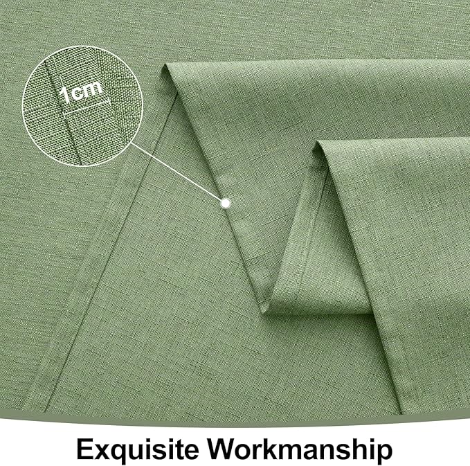 Smiry Rectangle Table Cloth Linen Textured, Waterproof Spillproof Anti-Wrinkle Burlap Tablecloth, Washable Decorative Fabric Table Cover for Dining, Party, Banquet, 52 x 70 Inch, Sage Green