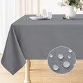 Smiry Square Table Cloth Linen Textured, Waterproof Spillproof Anti-Wrinkle Burlap Tablecloth, Washable Decorative Fabric Table Cover for Dining, Party, Banquet, 60 x 60 Inch, Grey