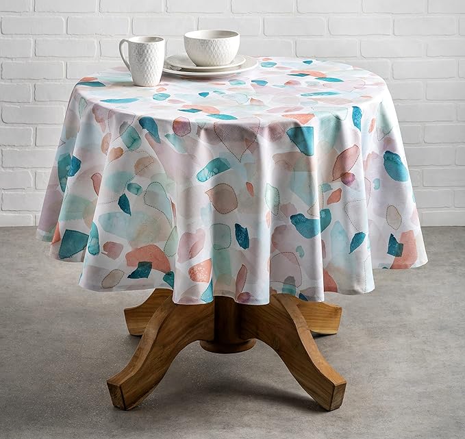 Maison d' Hermine Table Cloth Round Table 100% Cotton 63 Round Inches Tablecloth Reusable Decorative for Dining Room Farmhouse Home Valentines Day Decorations Spring Summer - Summer Picnic