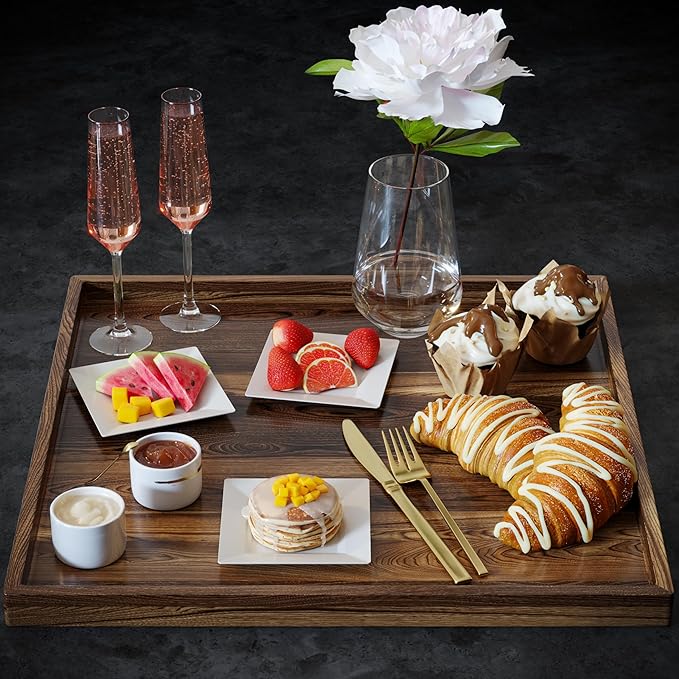 Exquisite Mini Disposable Appetizer Plates - 100 Pack 4.5 In. x 4.5 In. Ivory Plastic Dessert Plates - Elegant Design for Weddings, Birthdays, and Formal Parties - Stackable and Convenient - BPA Free