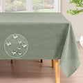 H.VERSAILTEX Linen Table Cloths Rectangle 60 x 84 Inch Premium Tablecloth Spill-Proof Waterproof Table Cover for Dining Buffet Feature Extra Soft and Thick Fabric Wrinkle Free, Sage