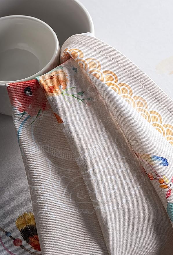 Maison d' Hermine Cloth Napkins Set of 4 100% Cotton Everyday Reusable Square Napkins Cloth Washable Dinner Party Wedding Restaurant Valentines Day Decorations Spring/Summer (Ibiza - Beige, 20" x 20")