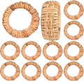 Alpha Living HOMEBoho Chic Dining décor Set of 12 - Handmade Napkin Rings Rustic Woven Rattan Napkin Holders for Dining Table, Weddings, Parties, Holiday Gatherings, and Everyday Use (Natural)