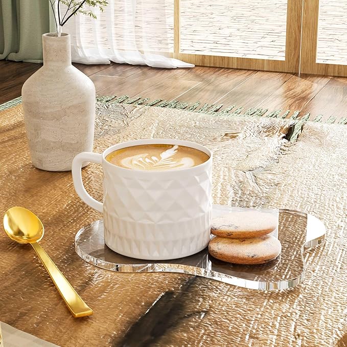 Acrylic Coaster Decorative Plates, Irregular Bar Drink Coaster, Clear Cloud Shape Coffee Cup Coaster, Perfect for Tabletop Protection and Accessories Display.(Clear)