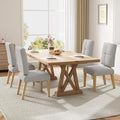 Wooden Dining Chairs Set of 4, Dining Room Chairs with Wood Legs, Cloud-Like Cushion & Reinforcement Structure Design for Kitchen/Living Room/Restaurant, Easy Assembly