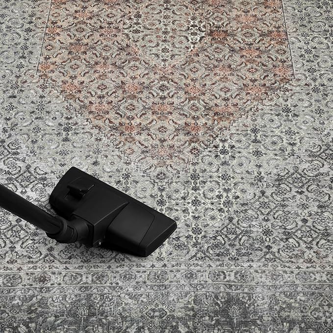 Keen Home Design 2x10 Rug - Machine Washable Runner Rug with Non-Slip Backing, Ideal for Hallway, Entryway, Kitchen, Laundry Room - Vintage, Easy Clean, Durable, Low Pile - (2'6" x 10')