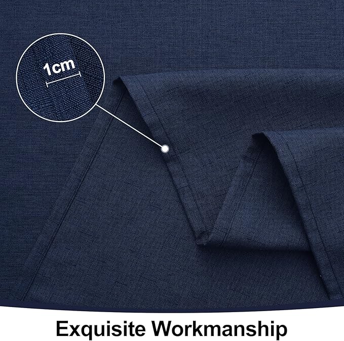 Smiry Square Table Cloth Linen Textured, Waterproof Spillproof Anti-Wrinkle Burlap Tablecloth, Washable Decorative Fabric Table Cover for Dining, Party, Banquet, 54 x 54 Inch, Navy