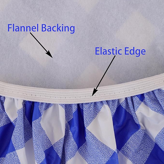 Walrus Round Vinyl Fitted Tablecloth with Flannel Backing Elastic Edge Design Table Cover Waterproof Oil-Proof PVC Table Cloth Stain-Resistant Best for 37"-44" Round