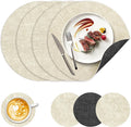 13" Round Placemats Set of 4, NCUE Dual-Sided Faux Leather Heat Resistant Table Mats, Waterproof Oilproof Washable Protective Table Placemats with Coaster, Wipeable Vinyl for Indoor & Outdoor Use