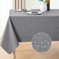Rectangle Tablecloth Linen Textured Waterproof & Stain Resistant Table Cloth Wrinkle Free Decorative Fabric Farmhouse Table Cover for Dining/Party/Buffet/Wedding, 60 x 144 Inch, Dark Grey