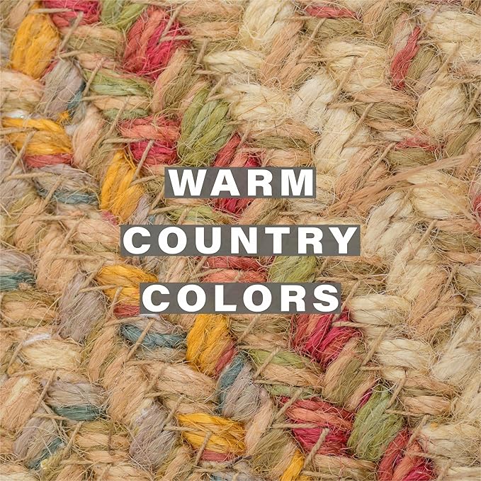 Homespice Azalea Jute Woven Coasters 4", Warm Country Primitive Decor, Set of 6, Multicolor - Durable, Absorbs Moisture, Easy to Clean and Protects Furniture