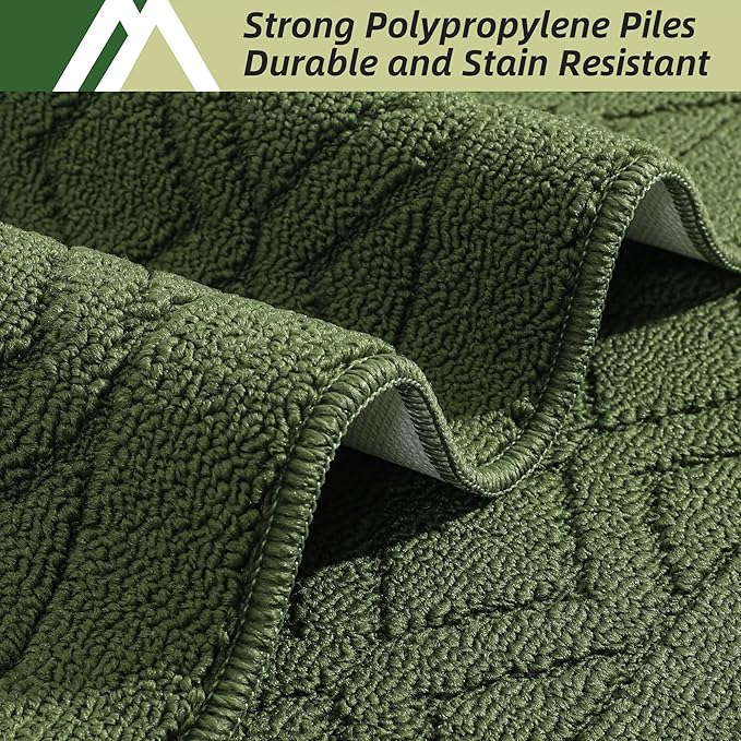 COSY HOMEER-Kitchen-Rugs-and-Mats 20"x30" Non Slip Kitchen Mats for Floor Absorbent Kitchen Rug Washable Kitchen Standing Floor Mat for Sink Mat,Throw Rug,Entry,Laundry,Green
