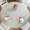 Walrus Round Vinyl Fitted Tablecloth with Flannel Backing Elastic Edge Design Table Cover Waterproof Oil-Proof PVC Table Cloth Stain-Resistant Best for 32"-36" Round