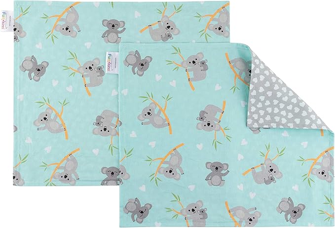 Funkins Reusable Cloth Placemats for Kids & Lunch Boxes | Reusable, Eco-Friendly | 15"x13", 2-ply, Thick, Absorbent, Machine Washable | Set of 2 Placemats (Koalas)