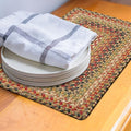 Homespice Kingston Premium Jute Braided Placemat Set of 4-10x15 Rectangular Multi Color Reversible, Natural Jute Yarn Rustic, Country, Primitive, Farmhouse Style
