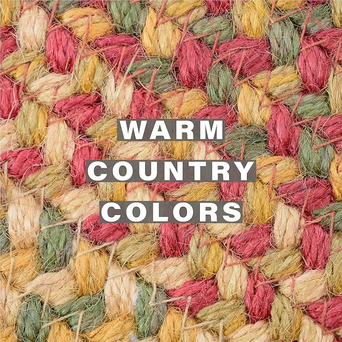 Homespice Cider Barn Jute Braided Trivets for Table, Warm Country Rustic Decor, Set of 3, Red 8" Round Heat Resistant Mats - Rich Colors, Easy to Clean, Durable and Protects Furniture