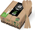 2ZEBRAZ Bamboo Cutlery Set – 100 Disposable Spoons | Reusable Smooth Flatware, Heavy-Duty Natural Utensils for Dining and Entertaining