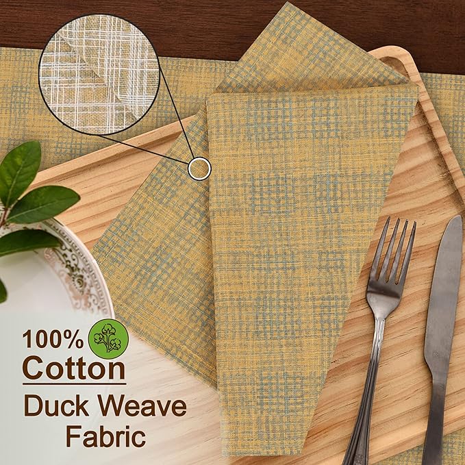 RUVANTI Cloth Napkins Set of 12 Cotton 100%, 18x18 Inches Napkins Cloth Washable, Soft, Absorbent. Cotton Napkins for Parties, Christmas, Thanksgiving, Weddings, Dinner Napkins Cloth - Wet Net