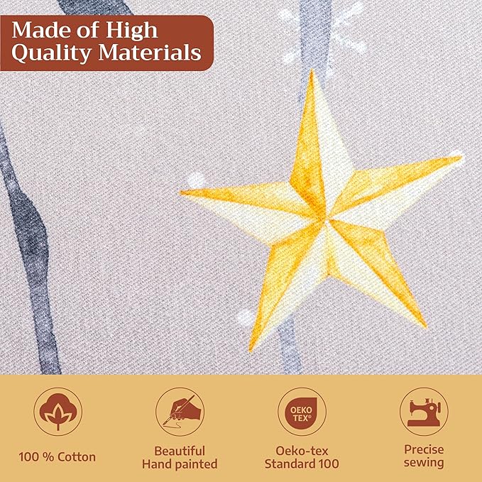 Maison d' Hermine Table Cloth Rectangle Table 100% Cotton 70 x 120 Inches Fall Tablecloth Reusable Everyday Use for Thanksgiving Christmas Decorations Dining Farmhouse Party (Fairy Christmas)
